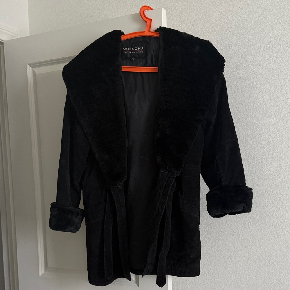 Wilson Women's Black Teddy Jacket with Fur Trim
